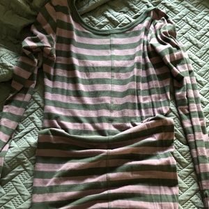 Purple & gray long sleeve dress